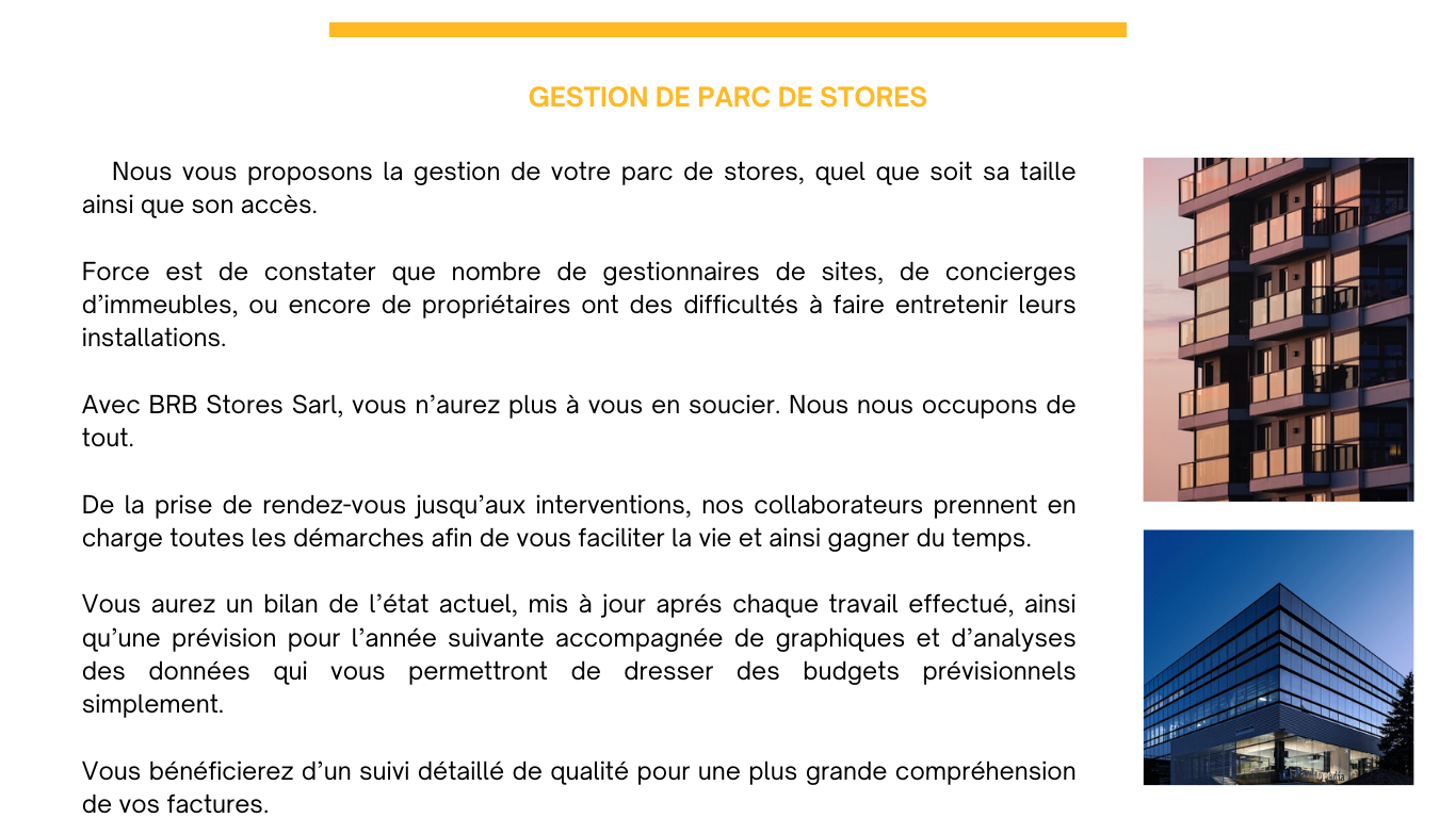 Gestion de parc de stores